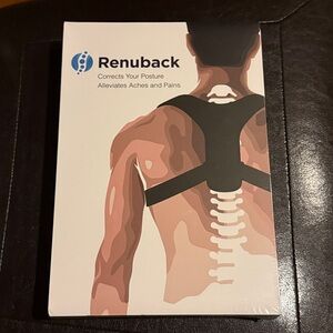 NWT Renuback Back Brace Corrects Your Posture Alleviates Aches & Pains New n Box